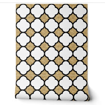 Gouden glitter zwart en wit geometrisch vierlobbig