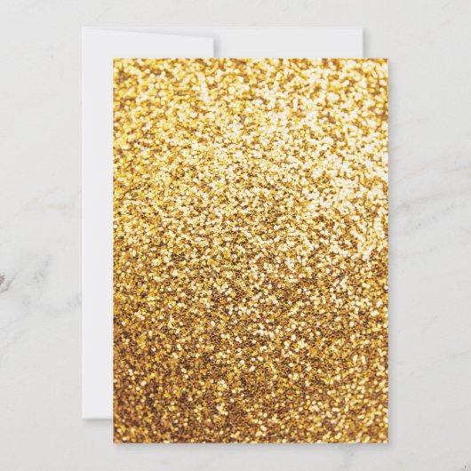 Gouden Glitter zwart en wit Quinceañera Kaart (Achterkant)