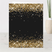 Gouden Glitter Zwart Gelukkig Jubileum Kaart (Achterkant)