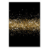 Gouden Glitter Zwart Individuele Naam Plaats Kaart (Achterkant)