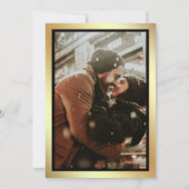 Gouden Glitter Zwart Marmeren Foto Bruiloft Kaart (Achterkant)