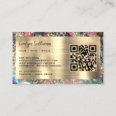 Gouden glitter zwart opaal visitekaartje (Achterkant)