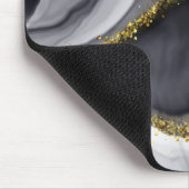 Gouden Glitter Zwart Personaliseren Muismat (Hoek)