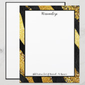 Gouden Glitter Zwart Streep Design Persoonlijk (Voorkant / Achterkant)