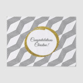 Gouden Glitter Zwart Wit Chevron Stripe Custom Tissuepapier (Voorkant)