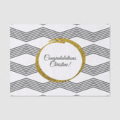 Gouden Glitter Zwart Wit Chevron Zig Zag Custom Tissuepapier (Voorkant)
