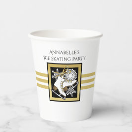 Gouden Glitter Zwart Wit Ijs Schaats Papieren Bekers