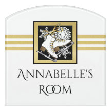 Gouden Glitter Zwart Wit IJsschaatsen