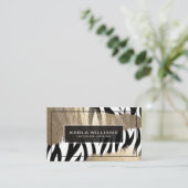 Gouden Glitter & Zwart & Wit Zebra Visitekaartje (Staand voorkant)