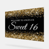 Gouden Glitter Zwart Zoet 16 Acryl Bord (Hoek)