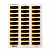Gouden Glitter & Zwarte Aangepaste Adreslabels Etiket (Full Sheet)