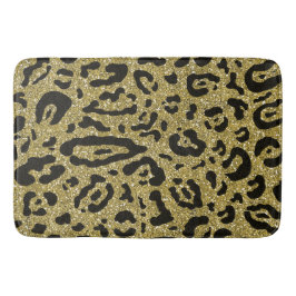 Gouden Glitter Zwarte Cheetah Luipaard Dierenprint Badmat