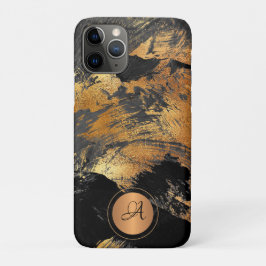 Gouden glitter zwarte elegante monogram Case-Mate iPhone case