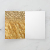 Gouden Glitter Zwarte Kerstboom Feestdagen Kaart (Binnen)