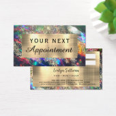 Gouden glitter zwarte opaal afspraak kaart (Bureau)