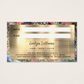 Gouden glitter zwarte opaal afspraak kaart (Achterkant)