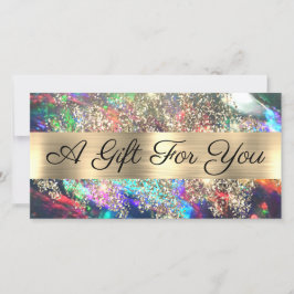 Gouden glitter zwarte opaal cadeaubon