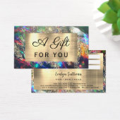Gouden glitter zwarte opaal cadeaubon visitekaartje (Bureau)