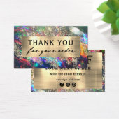 Gouden glitter zwarte opaal kortingskaart visitekaartje (Bureau)