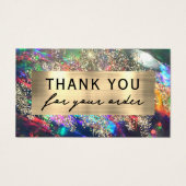 Gouden glitter zwarte opaal kortingskaart visitekaartje (Voorkant)