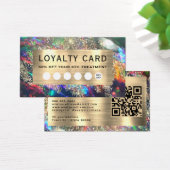 Gouden glitter zwarte opaal loyalty card visitekaartje (Bureau)