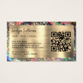 Gouden glitter zwarte opaal loyalty card visitekaartje (Achterkant)