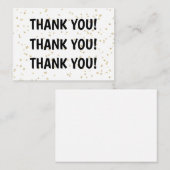 Gouden Glitter Zwarte Oudejaarsavond Bedankt Notitiekaartje (Voorkant / Achterkant)