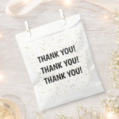 Gouden Glitter Zwarte Oudejaarsavond Bedankzakje (Geknipt)