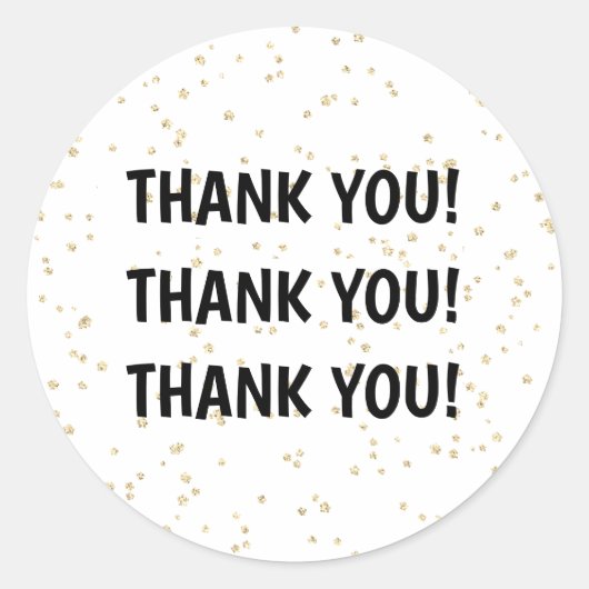 Gouden Glitter Zwarte Oudejaarsavond Ronde Sticker (Voorkant)