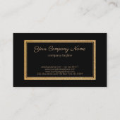 Gouden Glitter Zwarte Rechthoek Visitekaartje (Achterkant)