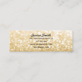 Gouden glitterachtige chique elegante wimpers en w mini visitekaartje (Achterkant)