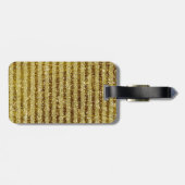 Gouden glitterachtige strepen bagagelabel (Achterkant horizontaal)