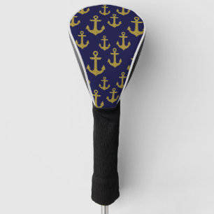 Gouden Glitteranker Marineblauw Zeilen Glitters Golfheadcover