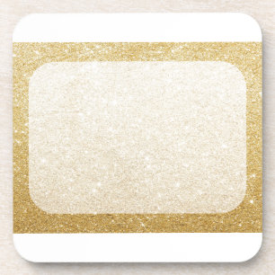 gouden glitterblanco sjabloon voor aanpassing onderzetter