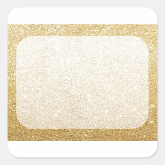 gouden glitterblanco sjabloon voor aanpassing vierkante sticker (Voorkant)