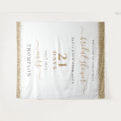 Gouden Glitterdagen tot Bruiloft Welkom Bruidsmeis Wandkleed (Voorkant (horizontaal))