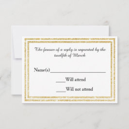 Gouden Glitterde Trim - RSVP-kaart RSVP Kaartje