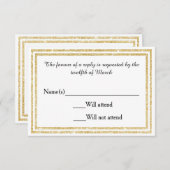 Gouden Glitterde Trim - RSVP-kaart RSVP Kaartje (Voorkant / Achterkant)