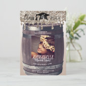 Gouden Glitterdruppel Moderne Rustieke Afstudeerfo Kaart (Staand voorkant)