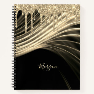 Gouden Glitterdruppels en Lichtstralen, Gouden Naa Notitieboek