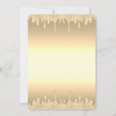 Gouden Glitterdruppels Sweet 16 Kaart (Achterkant)