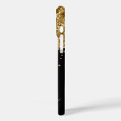 Gouden Glitterdruppels Zwarte Glam Handtekening Case-Mate iPhone Case (Achterkant / Links)