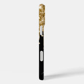 Gouden Glitterdruppels Zwarte Glam Handtekening Case-Mate iPhone Case (Achterkant / Rechts)