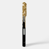 Gouden Glitterdruppels Zwarte Glam Handtekening Case-Mate iPhone Case (Achterkant / Rechts)