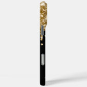 Gouden Glitterdruppels Zwarte Glam Handtekening Case-Mate iPhone Case (Achterkant / Rechts)