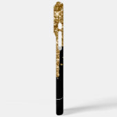 Gouden Glitterdruppels Zwarte Glam Handtekening Case-Mate iPhone Case (Achterkant / Links)