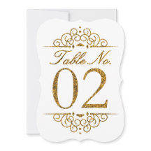 Gouden glittereffect trouwtafel nummerkaart (02)