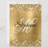 Gouden Glitterende Folie Fancy Monogram 40e Verjaa Kaart (Achterkant)