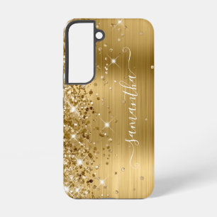 Gouden Glitterende Folie Meisjesachtige Handtekeni Samsung Galaxy Hoesje
