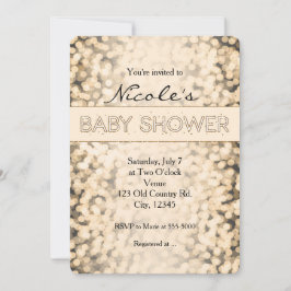 Gouden Glitterende Lichten BABY SHOWER Uitnodiging